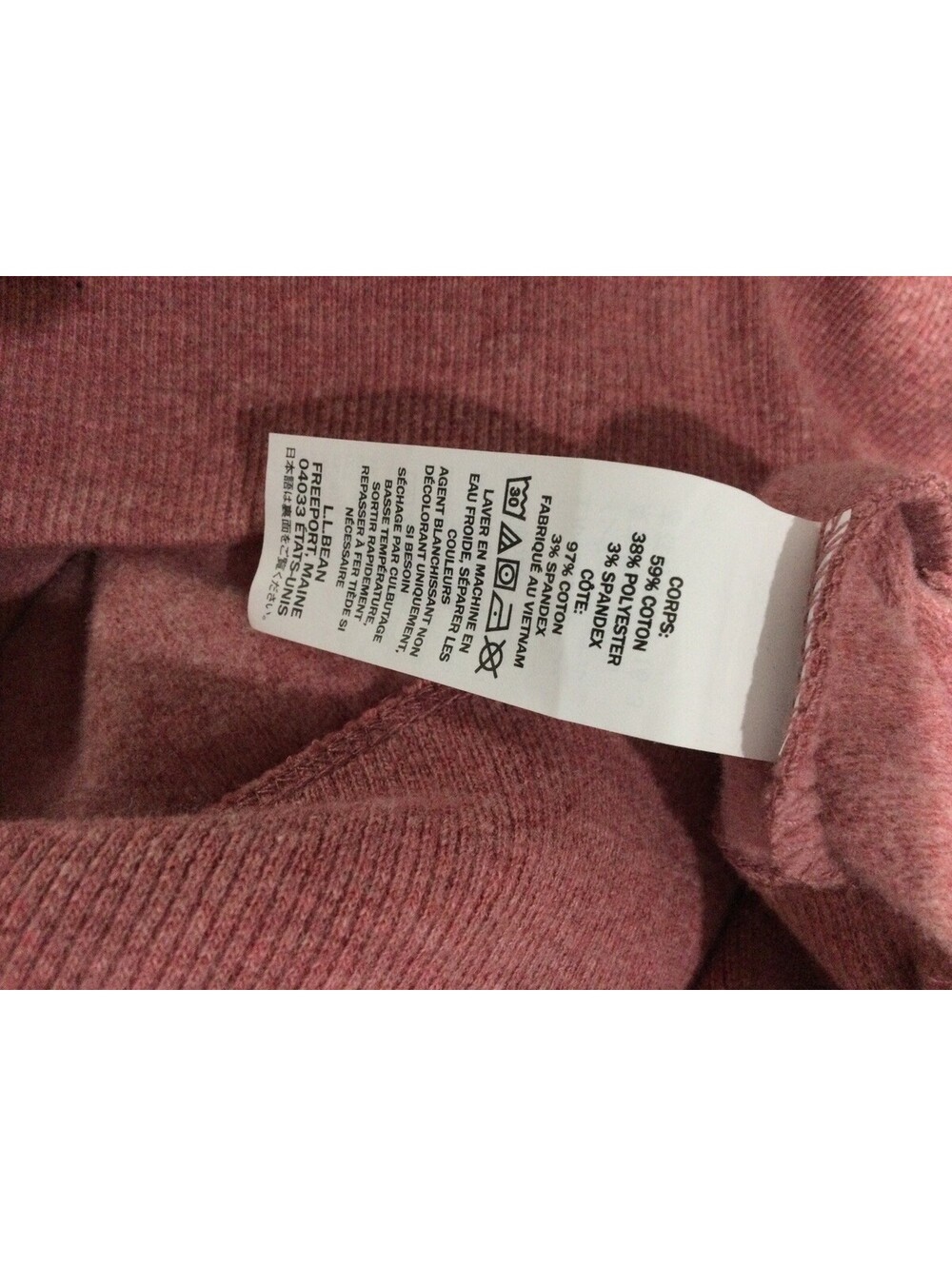 LL Bean Women’s Big Cowl Neck Pullover Sweatshirt Large Soft Fron Pocket Mauve - Picture 6 of 6
